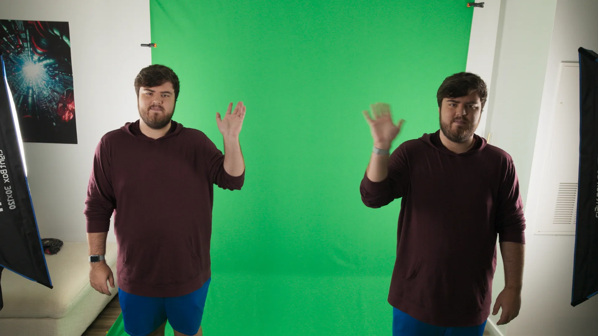 Free Actor Duplication VFX Practice Footage
